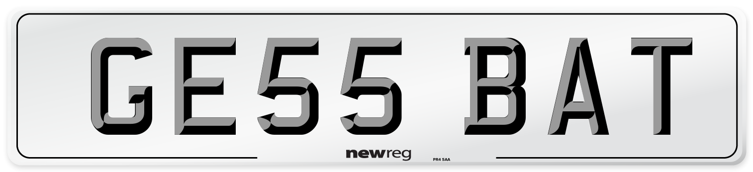 GE55 BAT Number Plate from New Reg